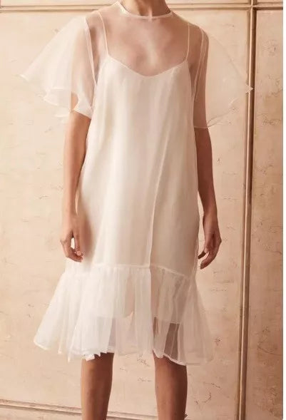 White Organza Dress Evening Wear and Any Occasion