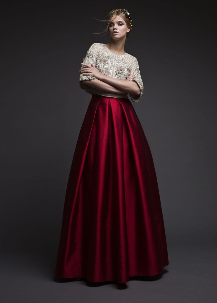 Elegant Burgundy Maxi Skirt for Bridesmaid and Special Evenings