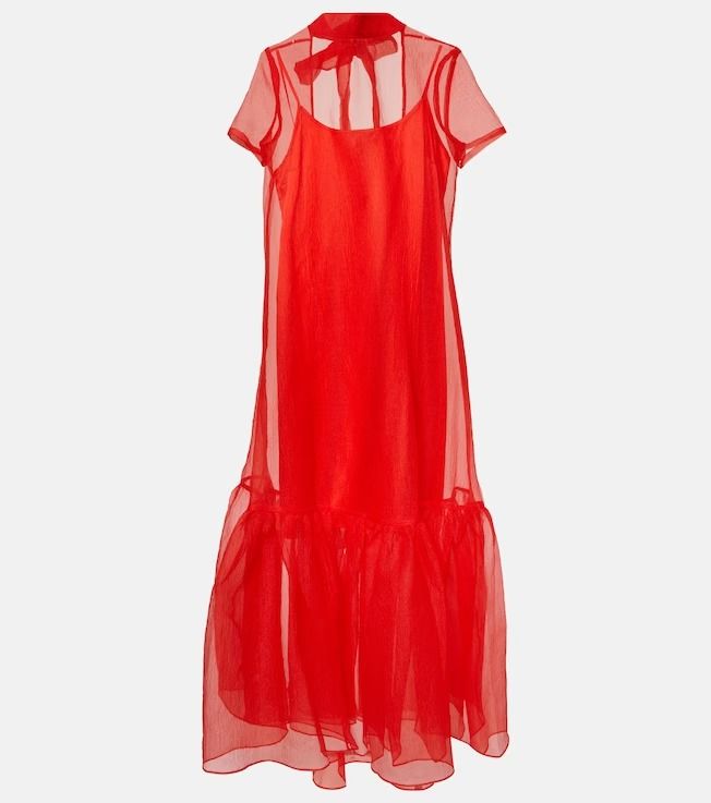 High Neck Organza Maxi Dress Wedding Bridesmaid Gown