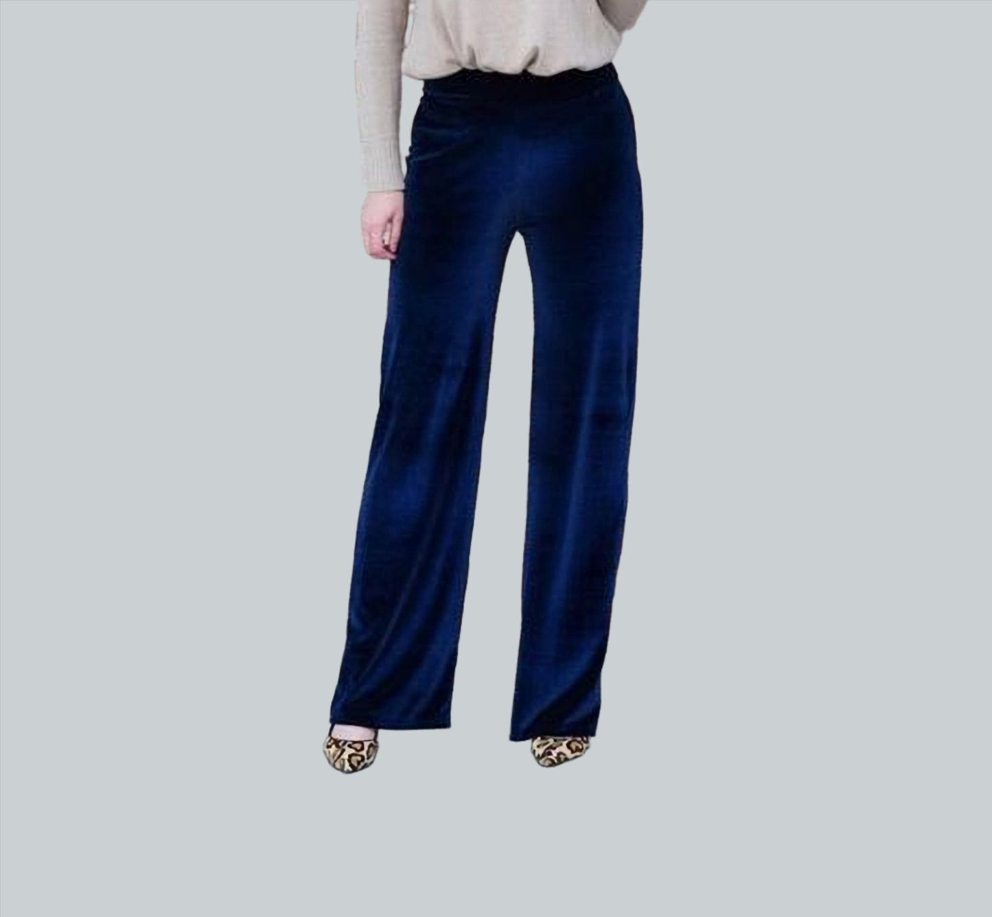 Blue Velvet Wide Leg Palazzo Leggings for Hen Party