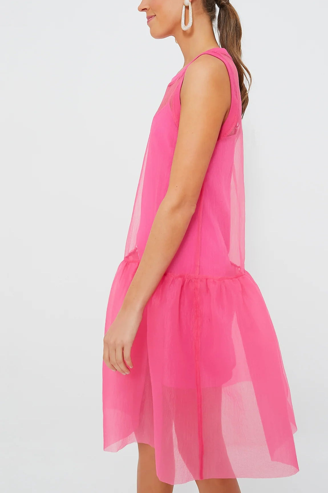 Pink Organza Dress Special Occasion Sleeveless Dress