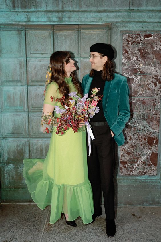 Green Organza Maxi Dress Wedding Bridesmaid Gown