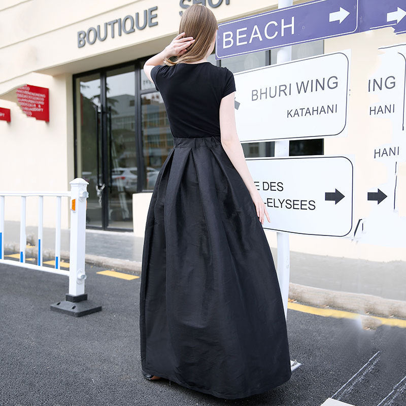 Long Black Summer Skirt Ideal for Casual and Party Wear