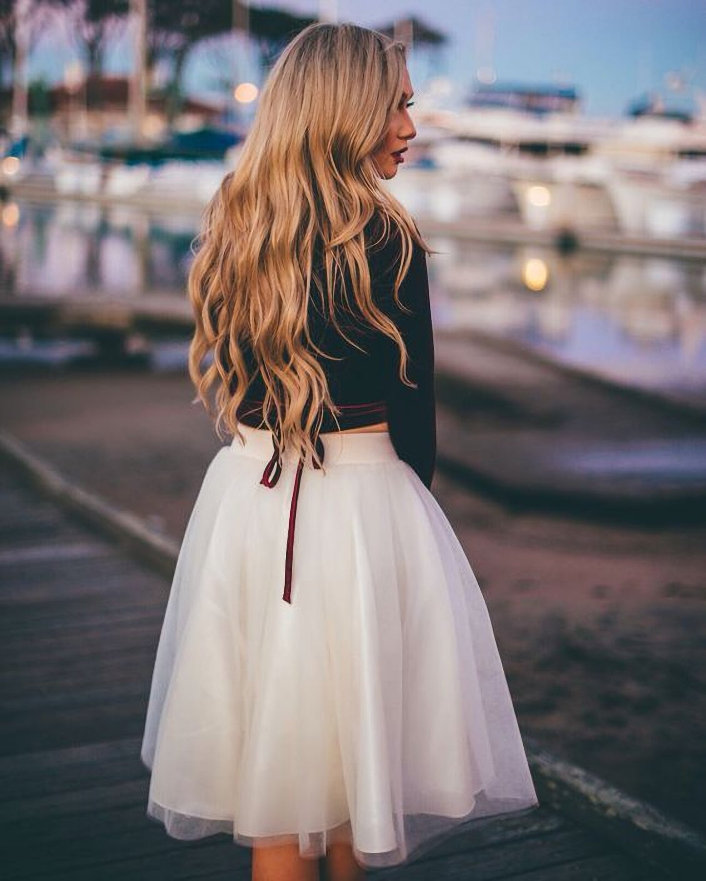 Silk Organza  Midi Skirt for Evening Nights and Prom
