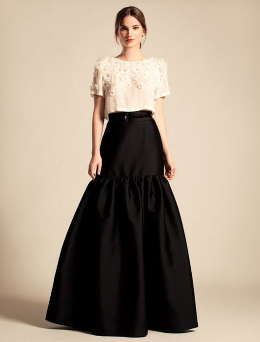 Graceful Long Black Skirt for Bridesmaid and Prom Nights