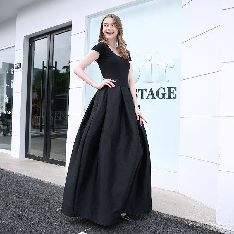 Long Black Summer Skirt Ideal for Casual and Party Wear