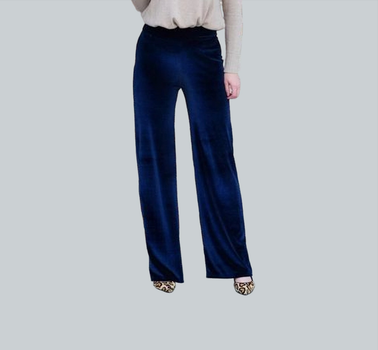 Blue Velvet Wide Leg Palazzo Leggings for Hen Party