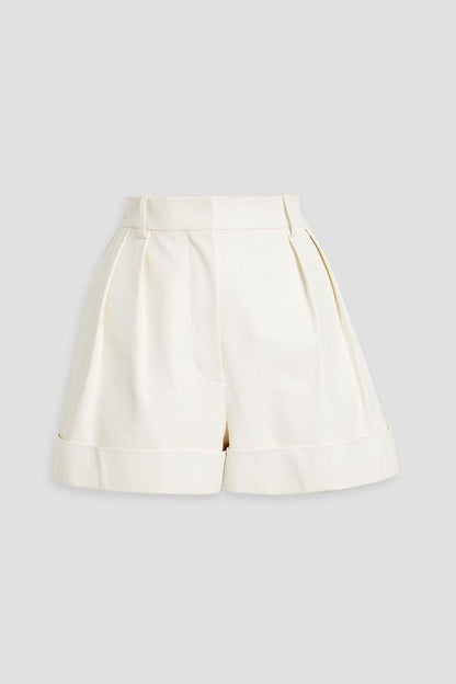 White Genuine Leather Shorts