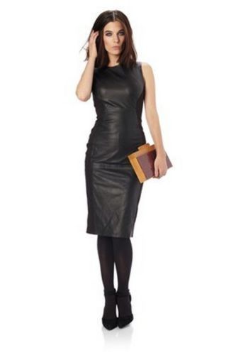 Black Bodycon Leather Dress