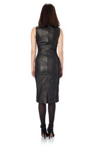 Black Bodycon Leather Dress