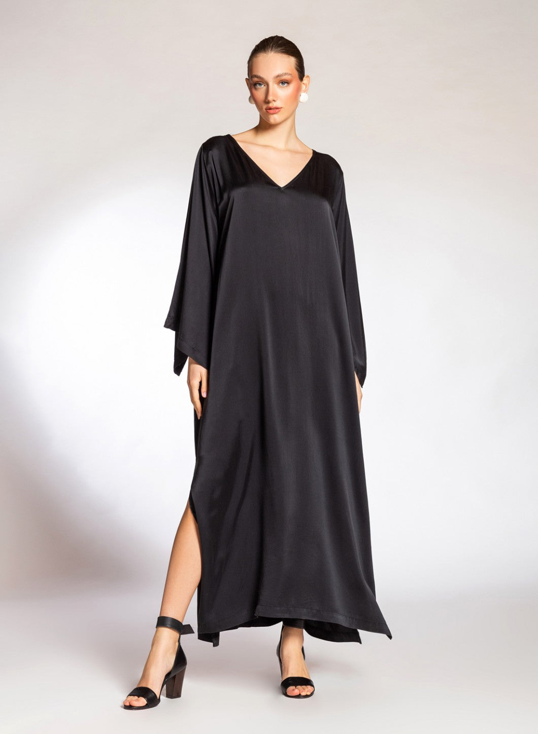 Satin Maxi Dress Loose Fit