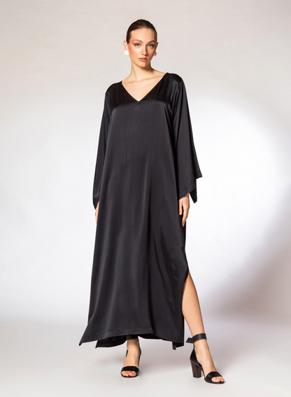 Satin Maxi Dress Loose Fit