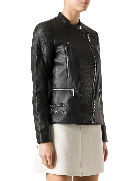 Quilted Leather Bomber Jacket