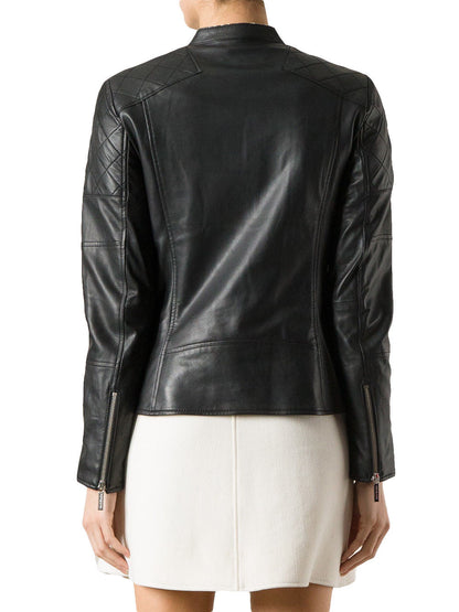 Quilted Leather Bomber Jacket