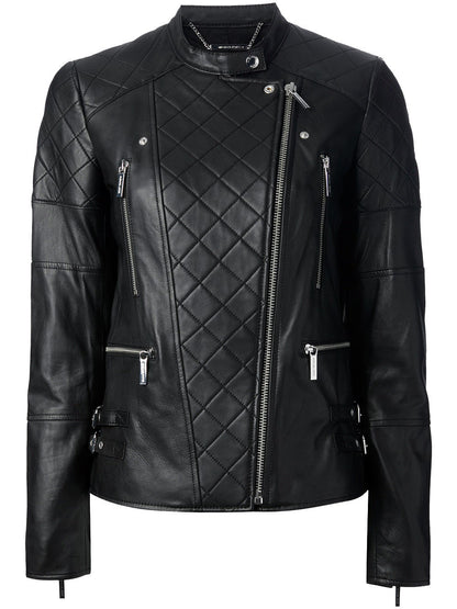 Quilted Leather Bomber Jacket