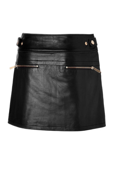 Vintage Wrap Leather Mini Skirt