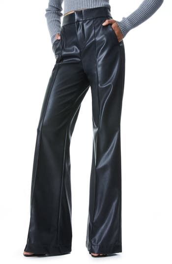 Genuine Leather Wide Leg Pants