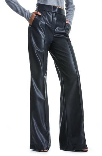 Genuine Leather Wide Leg Pants