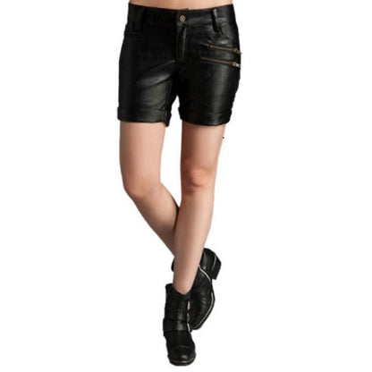 High Waist Leather Shorts