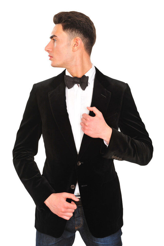 Black Velvet Slim Fit Jacket