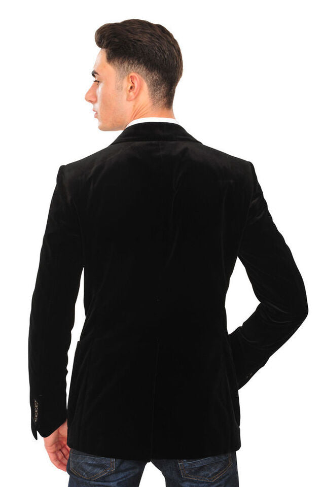 Black Velvet Slim Fit Jacket