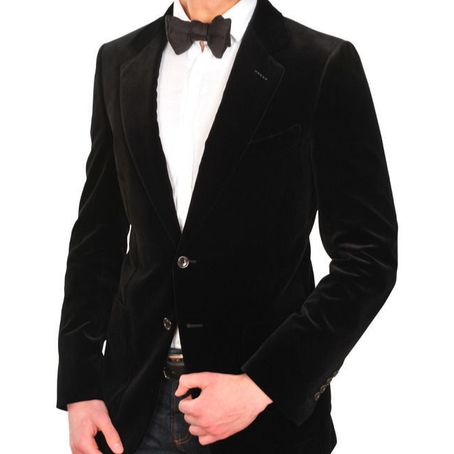 Black Velvet Slim Fit Jacket