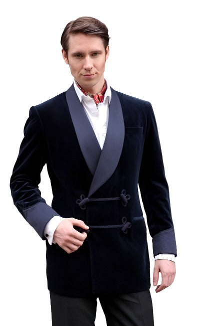 Double Breasted Coat Smoking Jacket