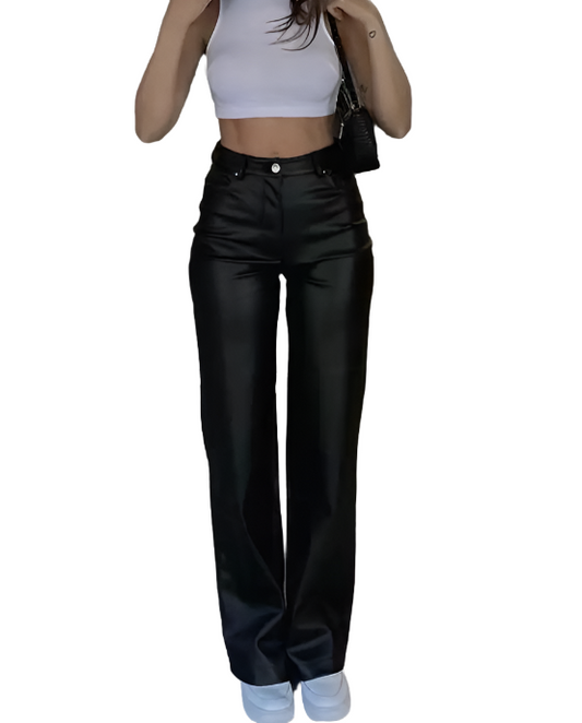 100% Original Black Leather Pants