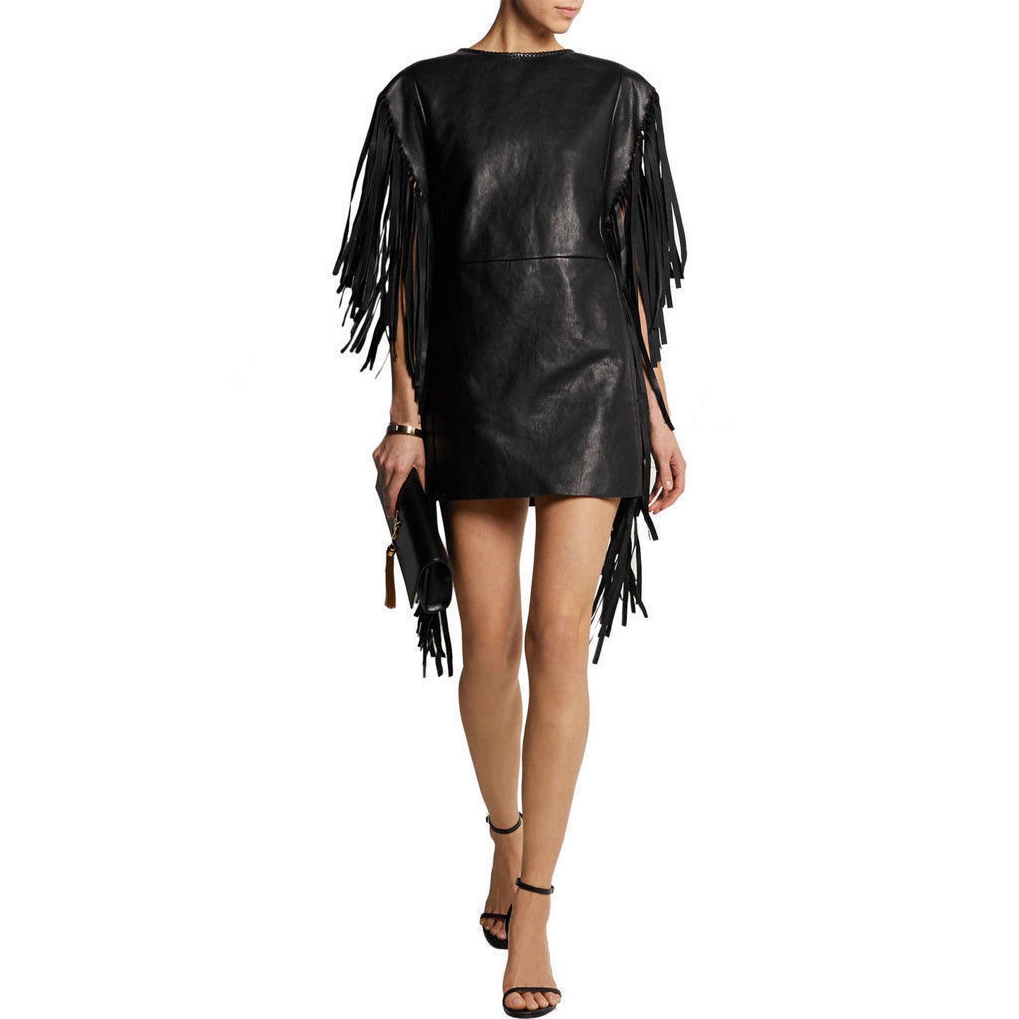 Kaftan Style Leather Dress