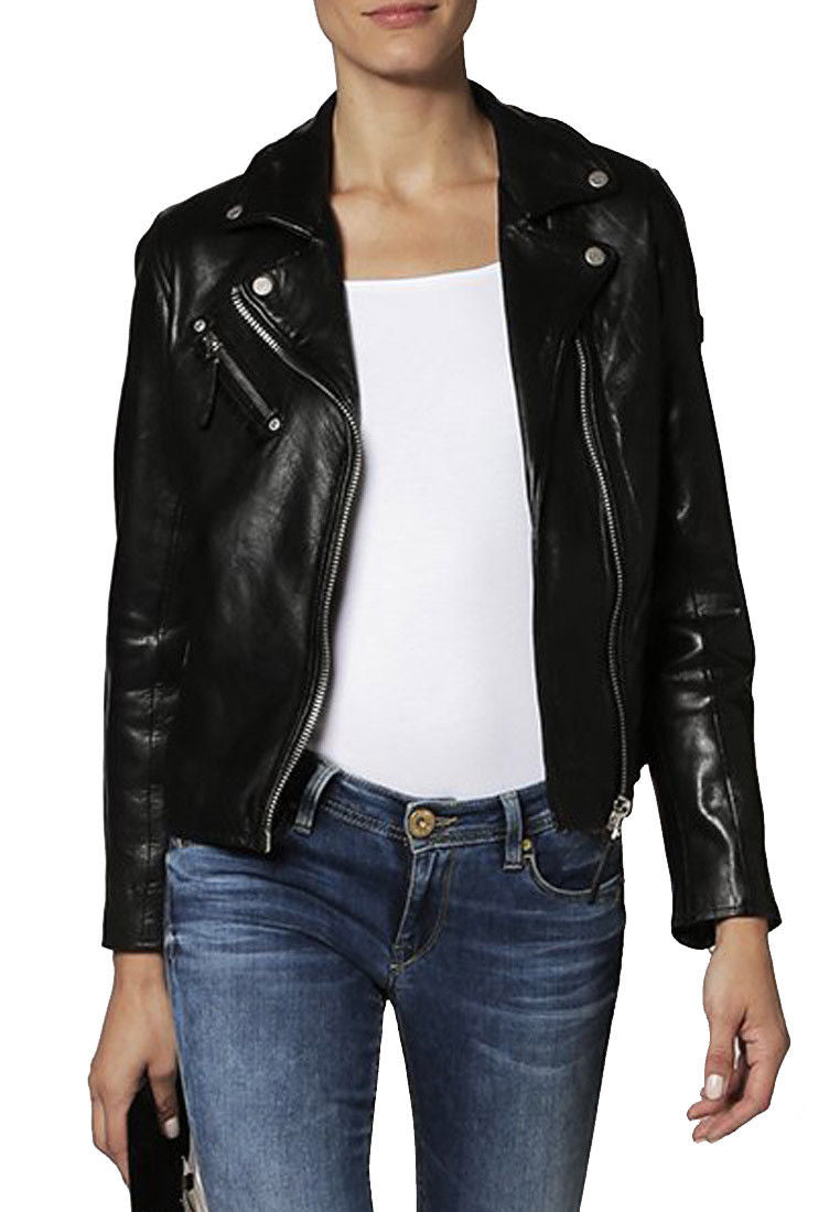 Leather Jacket For Womens Original Lambskin Biker Jacket