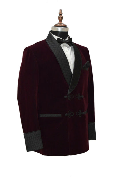 Burgundy Velvet Frogging Blazer