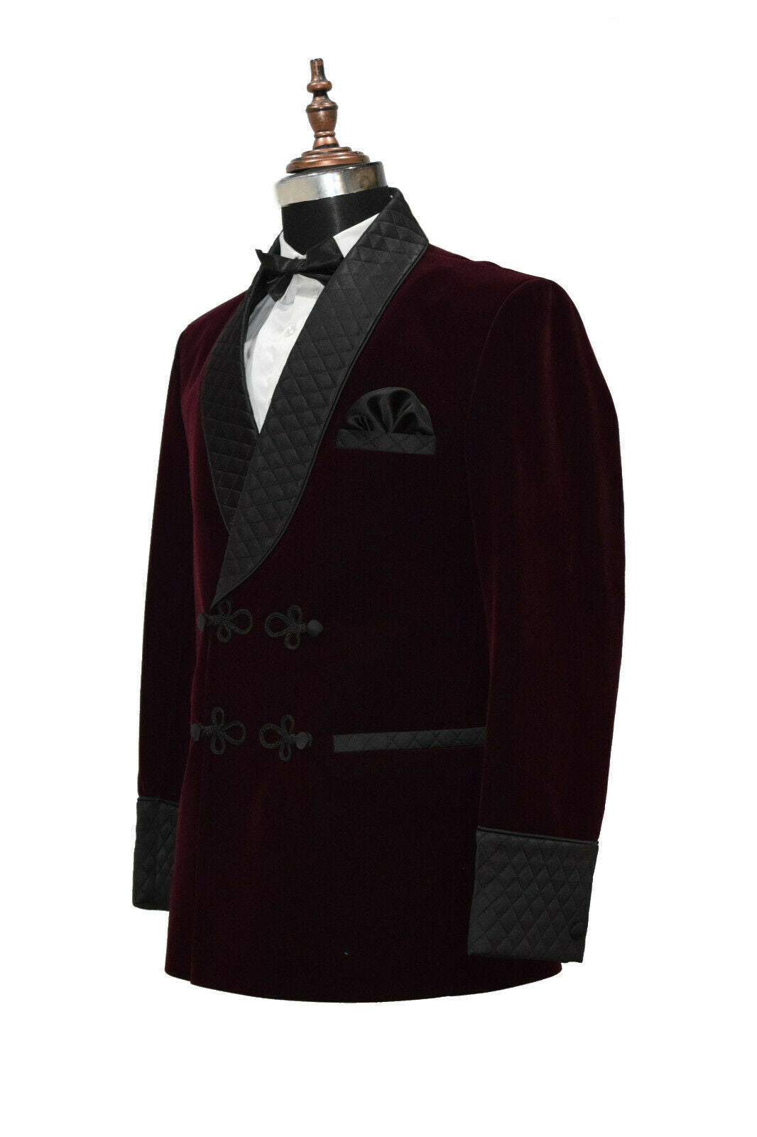 Burgundy Velvet Frogging Blazer