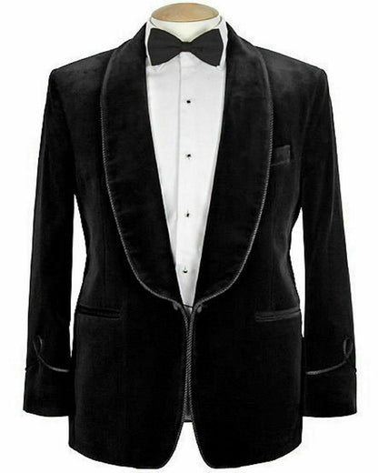 Black Tuxedo Velvet Slim Fit Jacket