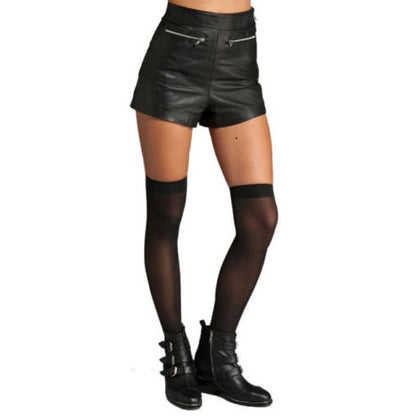 Lambskin Leather Shorts