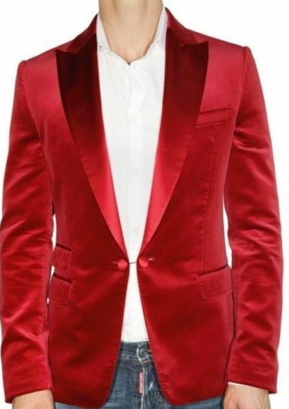 Designer Red Velvet Blazer