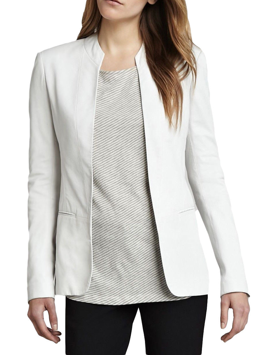 White Leather Jacket Outfit