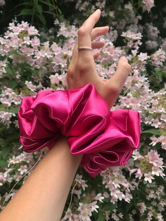 Pink Elegant XXL Silk Satin Scrunchie