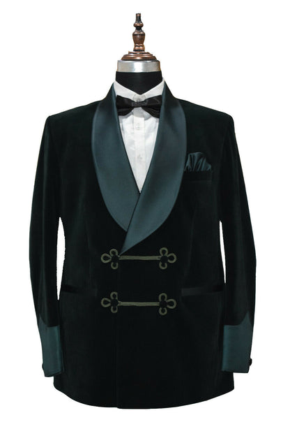 Dark Green Velvet Smoking Jacket