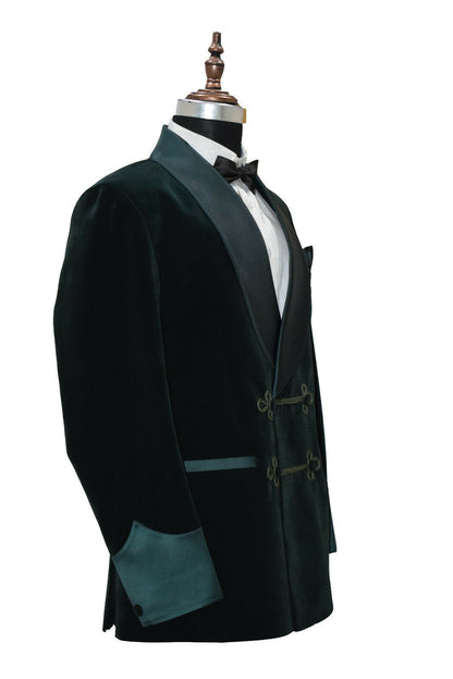 Dark Green Velvet Smoking Jacket