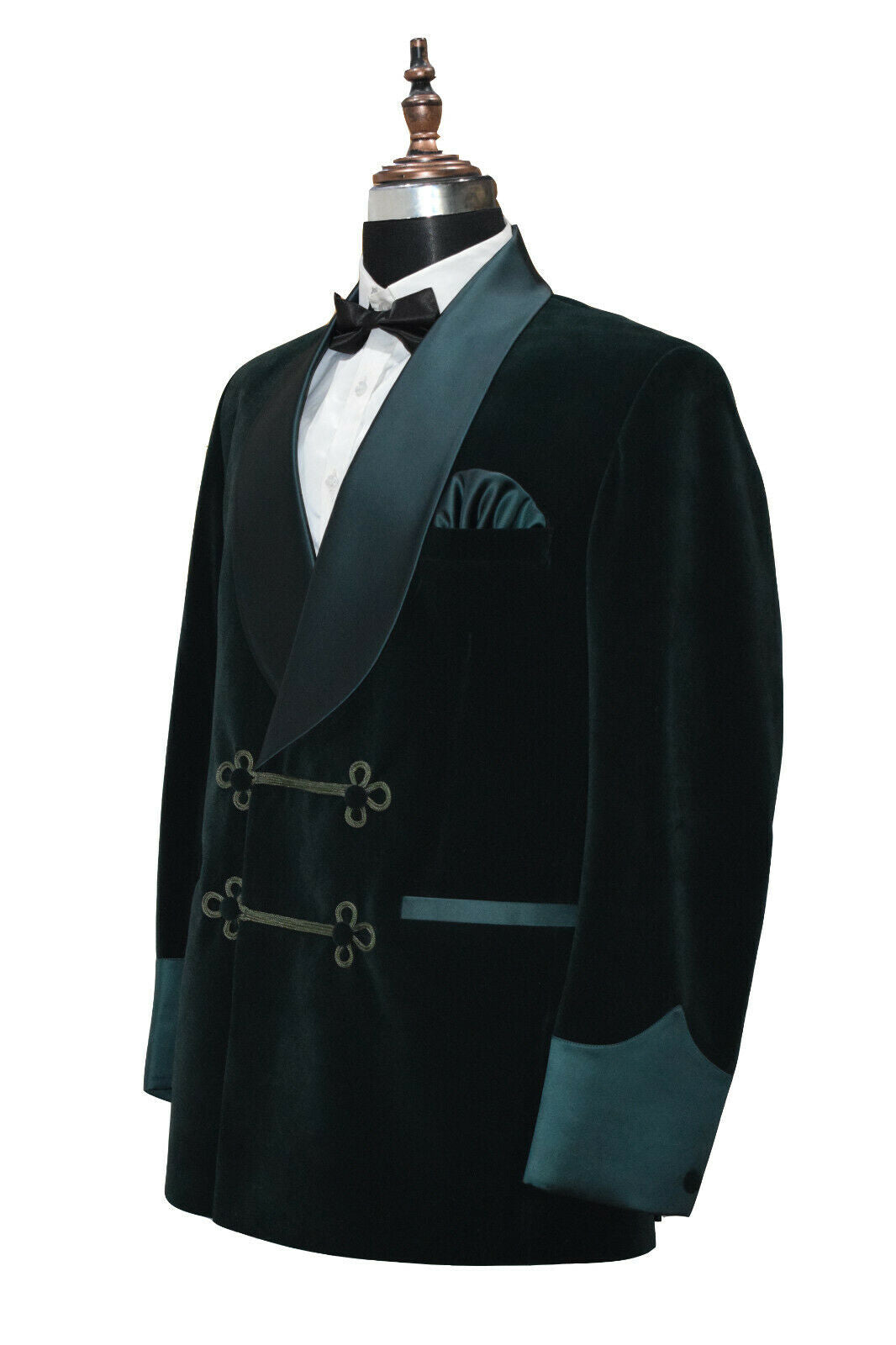 Dark Green Velvet Smoking Jacket