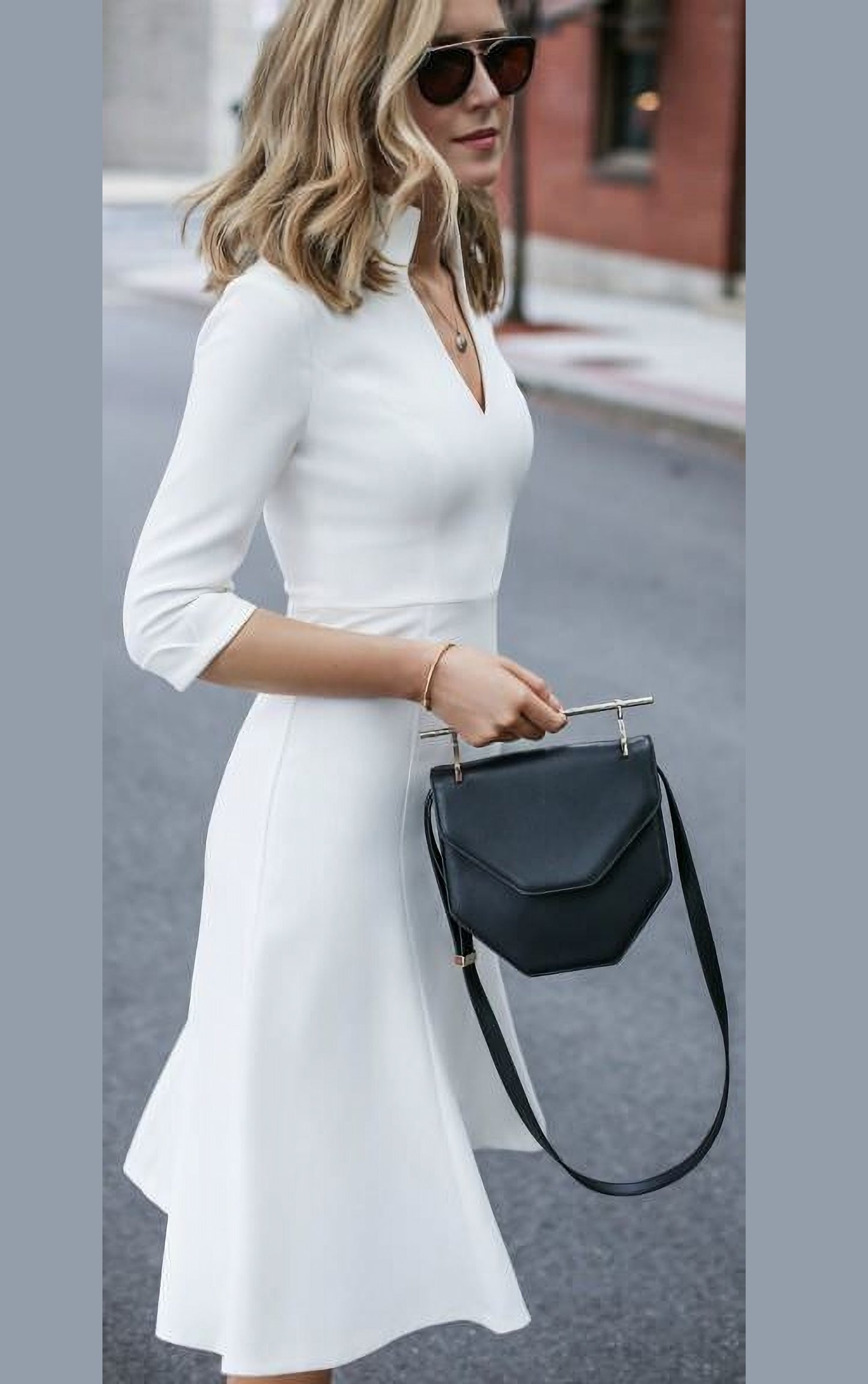 Trendy White Leather Dress