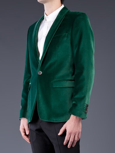 One Button Velvet Blazer