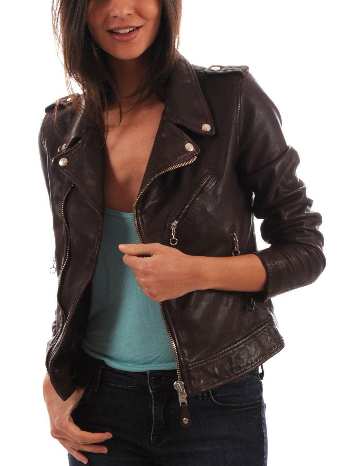 Womens Brown Leather Jacket