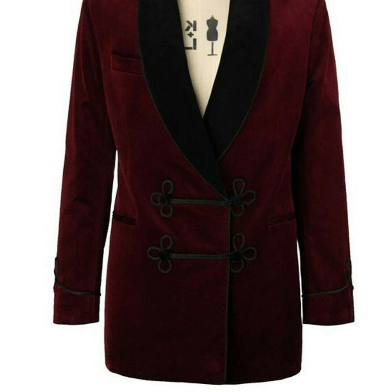 Smoking Jacket Double Breasted Coat