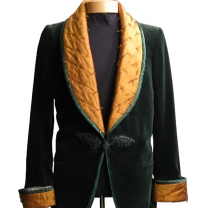 Green Velvet Smoking Jacket