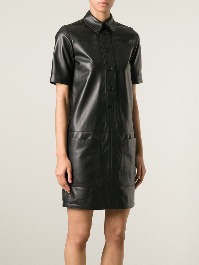 Shirt Black Leather Dress