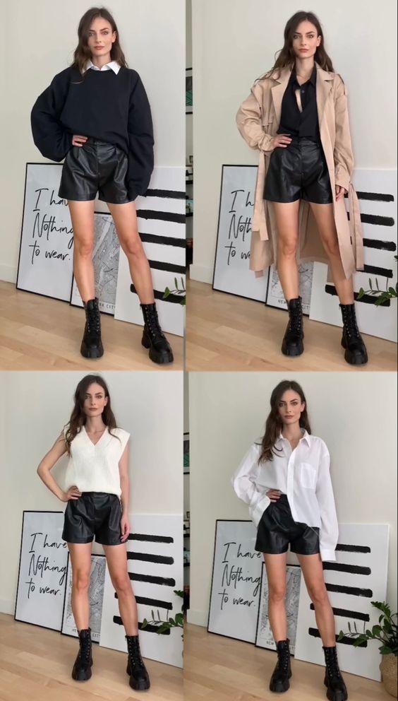 Summer Wear Leather Shorts