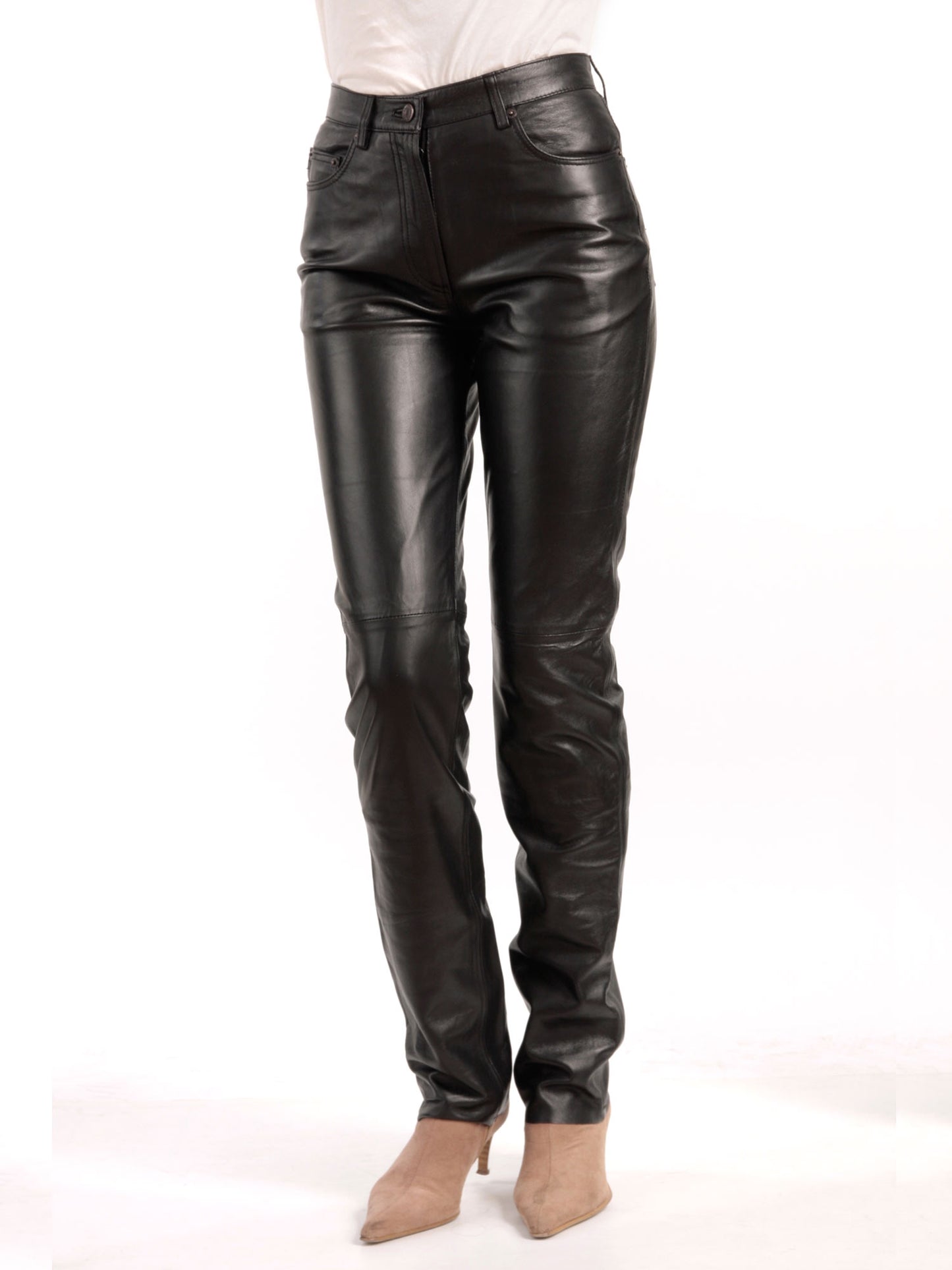 Loose Fit Leather Pants