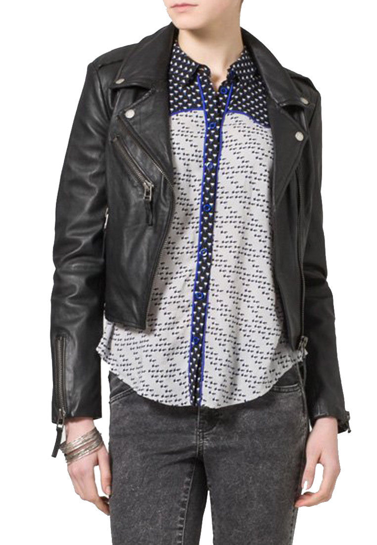 Genuine Leather Biker Jacket For Women