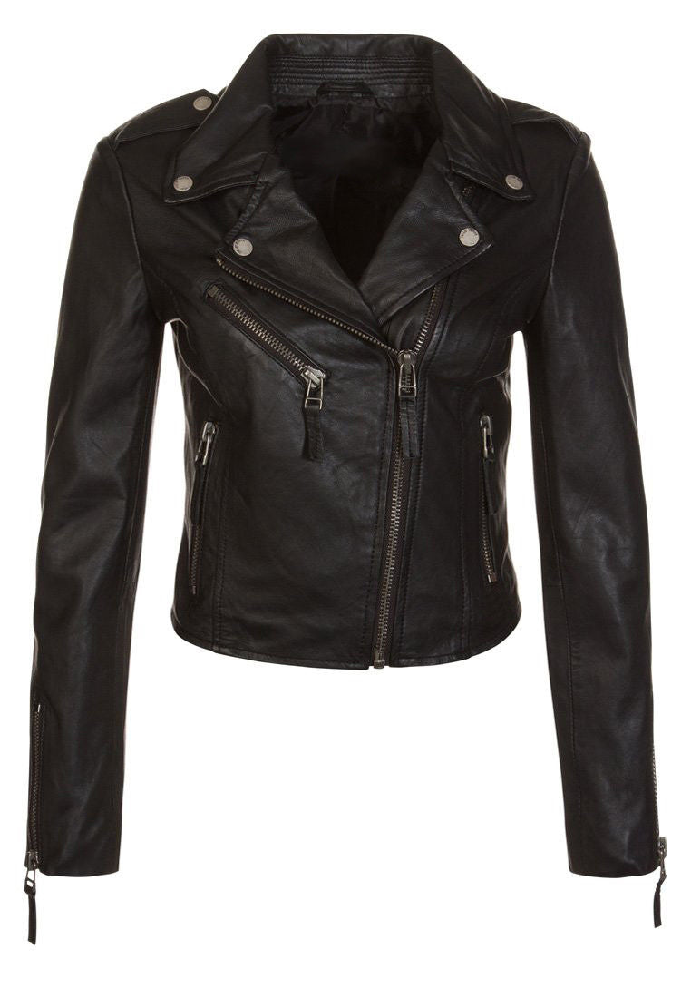 Genuine Leather Biker Jacket For Women